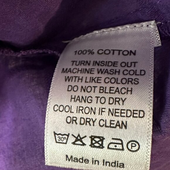 Never A Wallflower Marakesh Blouse Short Puff Sleeves Crop Top Size XS Purple - Picture 8 of 8